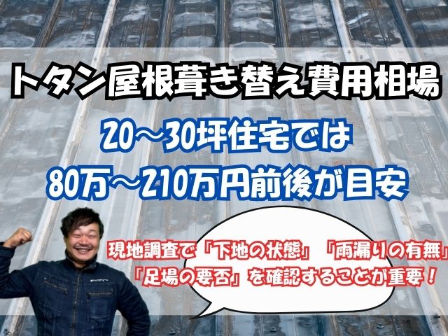 トタン屋根葺き替えの費用目安