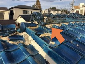 剥離した漆喰
