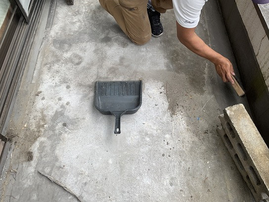 工事着工　ケレン清掃