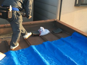 雨漏り原因となっていた瓦棒屋根