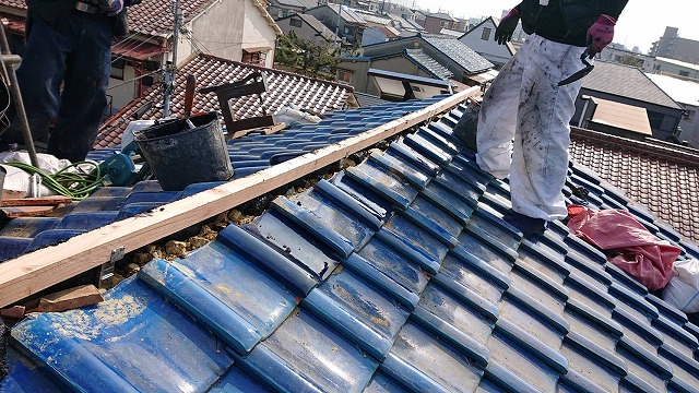 防災棟への積み替え工事