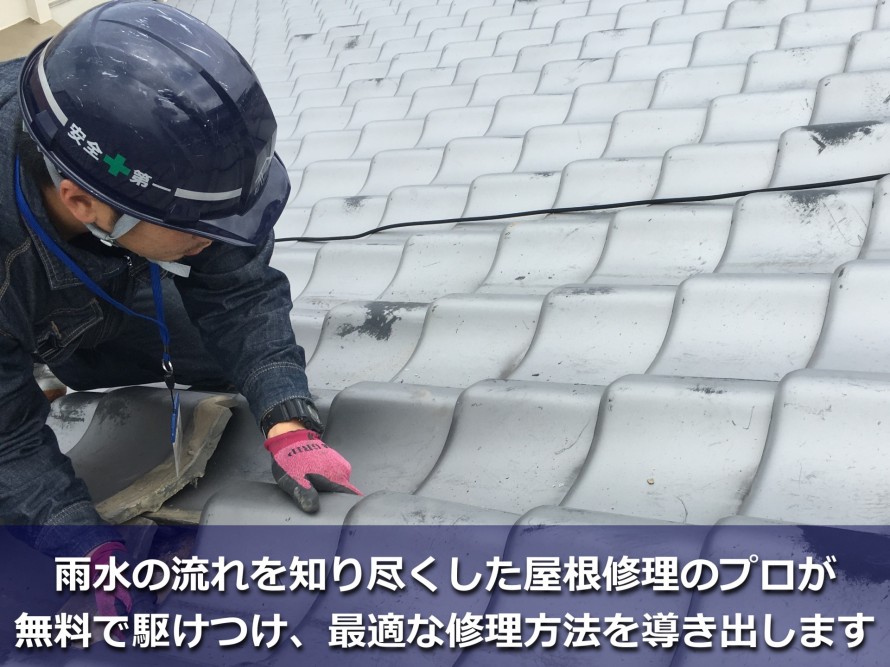 屋根の無料点検中
