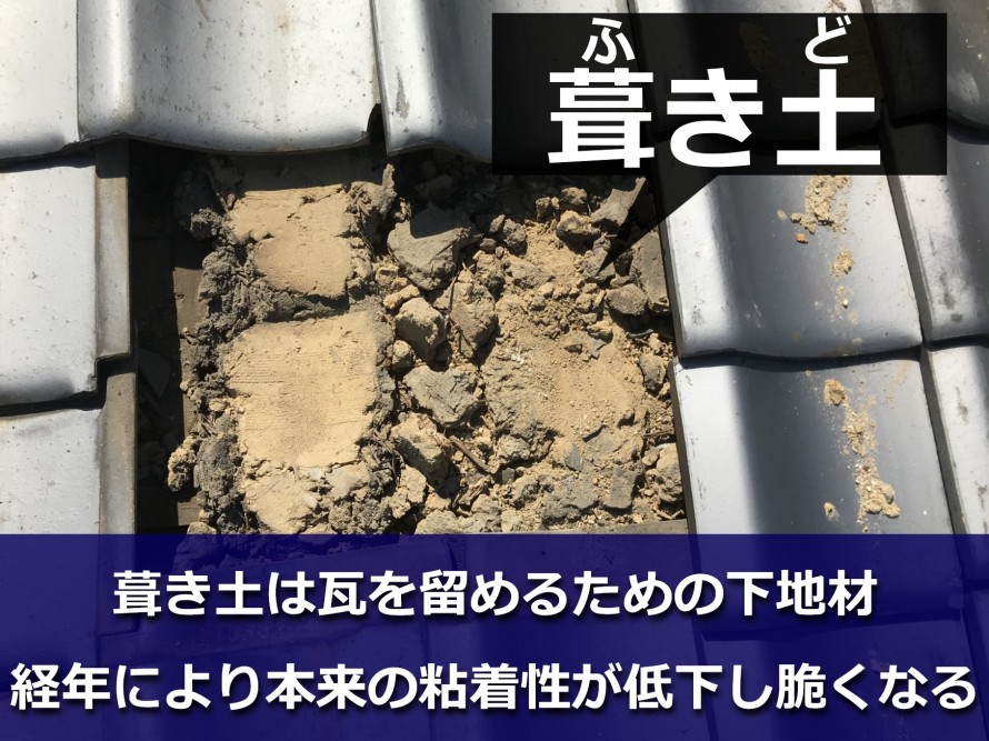 脆くなった葺き土