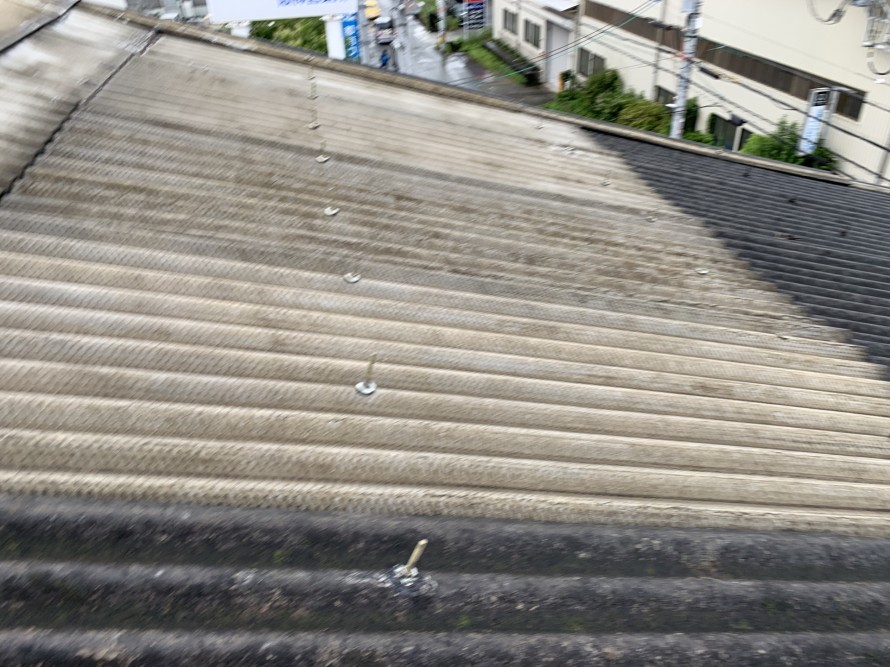 小波スレート屋根　補修箇所