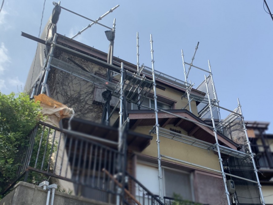 足場設営