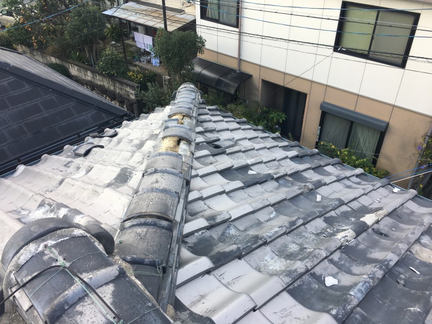 屋根瓦の飛散