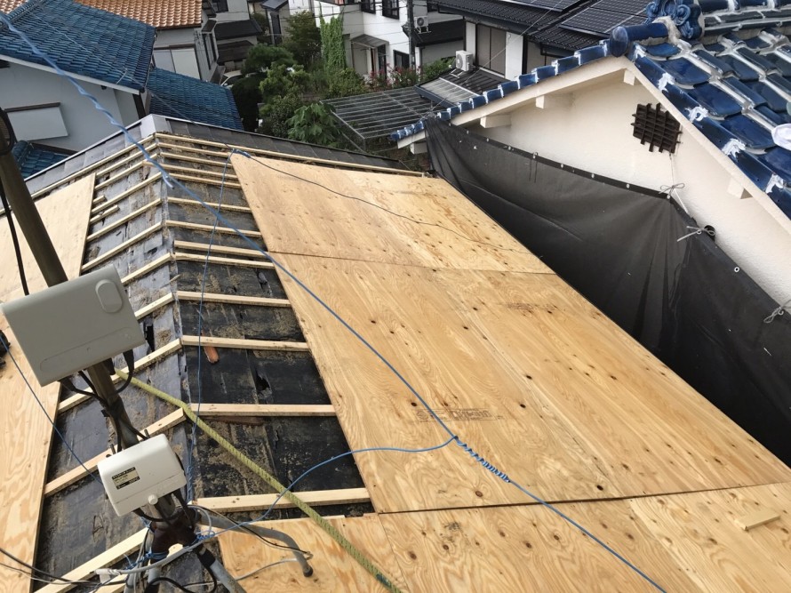 構造用合板12ミリ施工