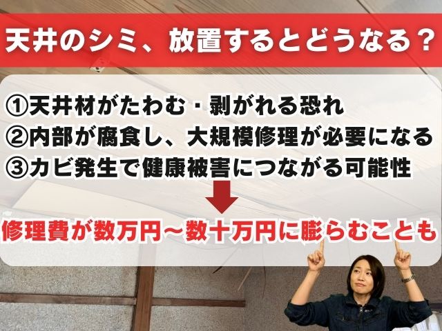 天井シミの放置リスク