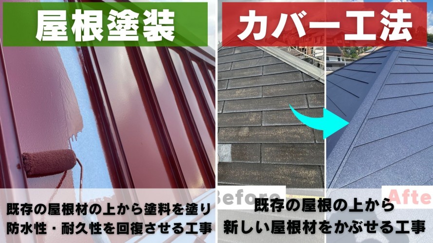屋根塗装とカバー工法の違い